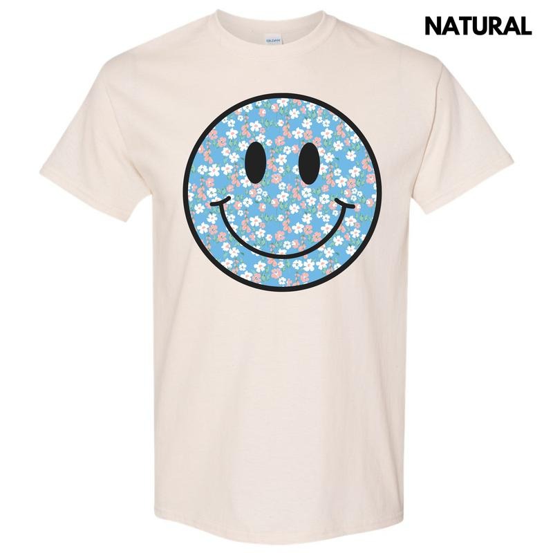 Peachy Blooms Happy Face Gildan Short Sleeve 'NLB' - Adult & Kids T-Shirts, Sweatshirts & Hoodies apparel design preview 1