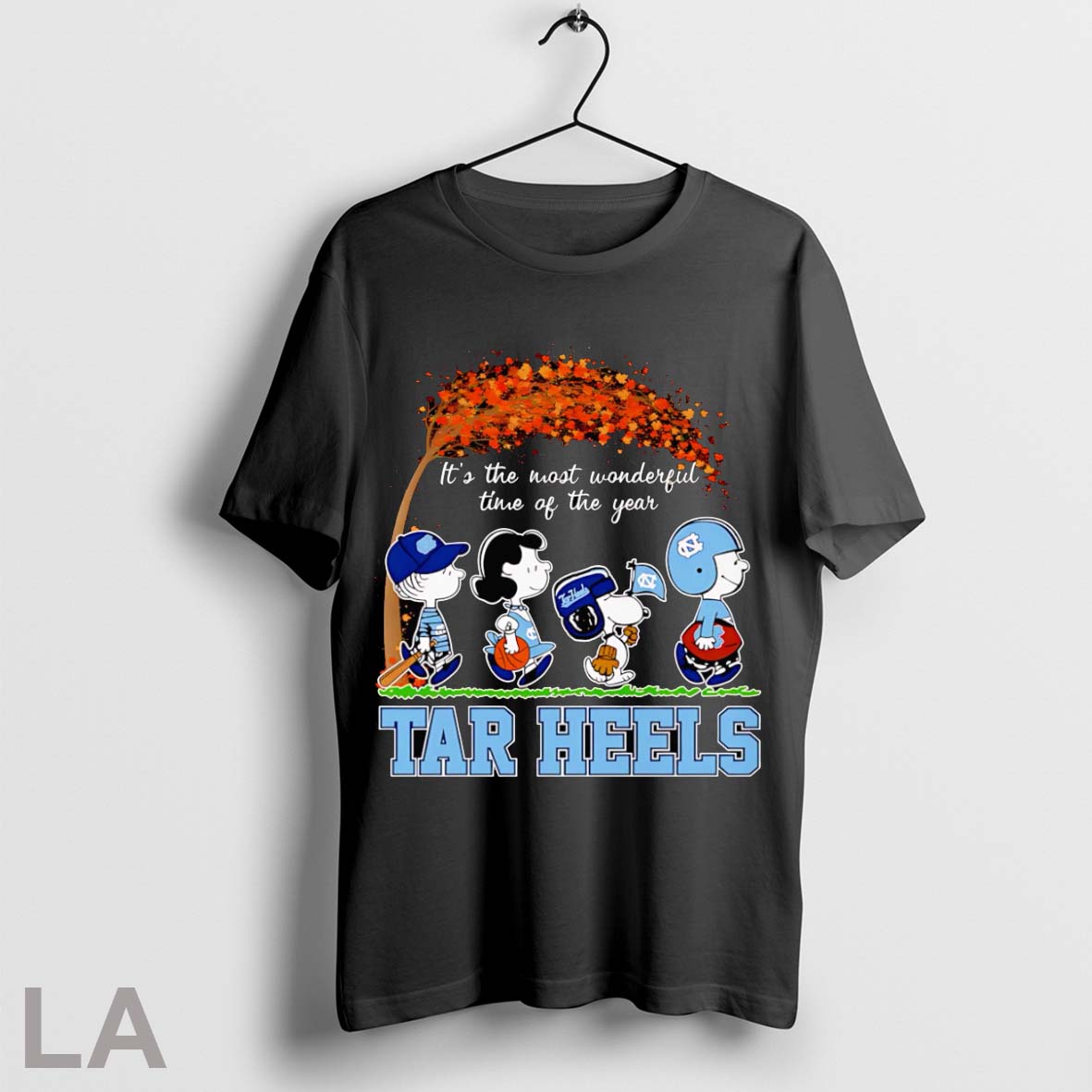 Peanuts Its The Most Wonderful Time Of Year Tar Heels - Adult & Kids T-Shirts, Sweatshirts & Hoodies apparel design preview 1