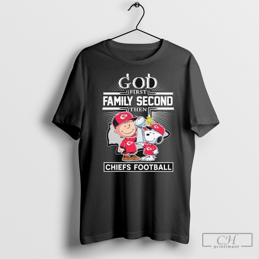 Peanuts X God First Family Second Then Kansas City - Adult & Kids T-Shirts, Sweatshirts & Hoodies apparel design preview 1