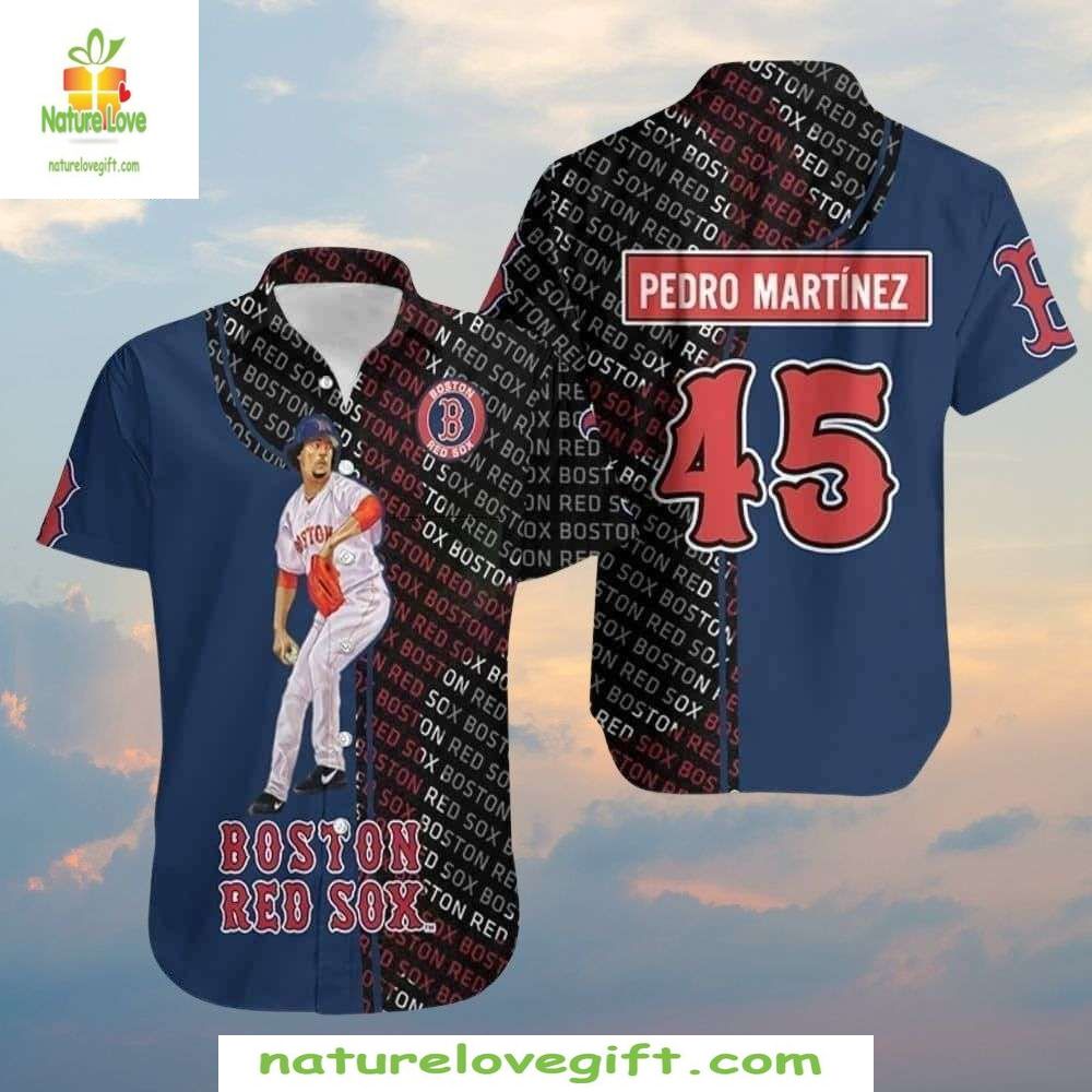 Pedro Martinez Red Sox Hawaiian MLB Baseball Aloha - Adult & Kids T-Shirts, Sweatshirts & Hoodies apparel design preview 1