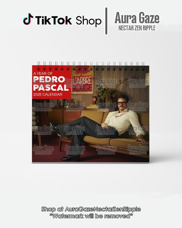 Pedro Pascal 2026 Wall Calendar Planner Unique Fan - Adult & Kids T-Shirts, Sweatshirts & Hoodies apparel design preview 1