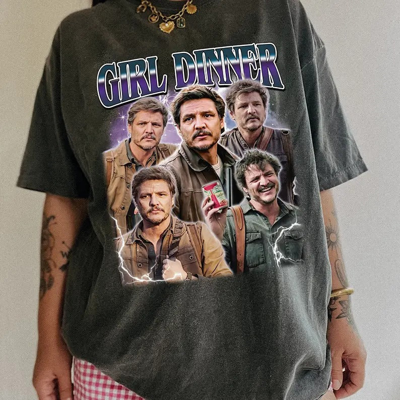 Pedro Pascal Girl Dinner Comfort Colors Fan TV Show - Adult & Kids T-Shirts, Sweatshirts & Hoodies apparel design preview 1
