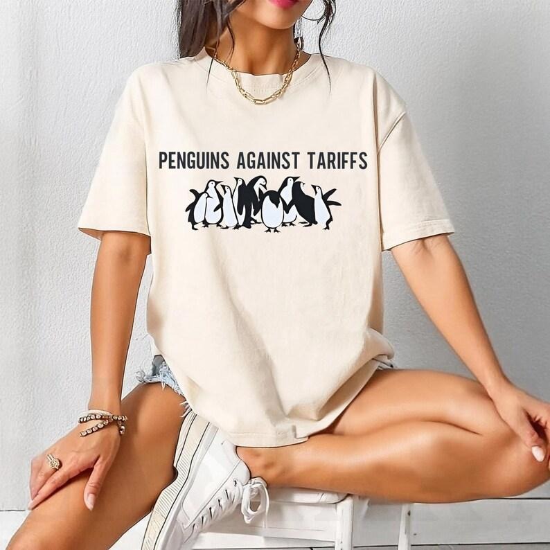 Penguins Against Tariff Protest Penguin - Adult & Kids T-Shirts, Sweatshirts & Hoodies apparel design preview 1