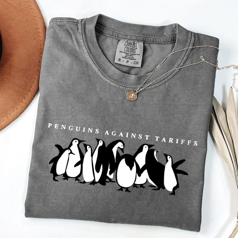Penguins Against Tariffs Resist Resistance Anti MAGA - Adult & Kids T-Shirts, Sweatshirts & Hoodies apparel design preview 1