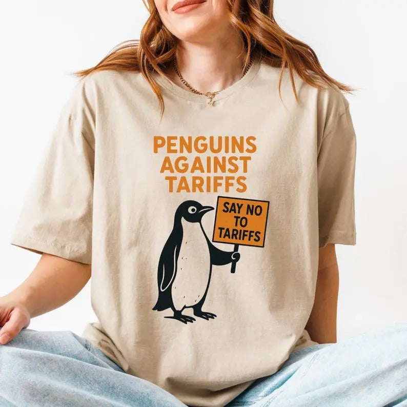 Penguins Against Tariffs Resistance - Adult & Kids T-Shirts, Sweatshirts & Hoodies apparel design preview 1