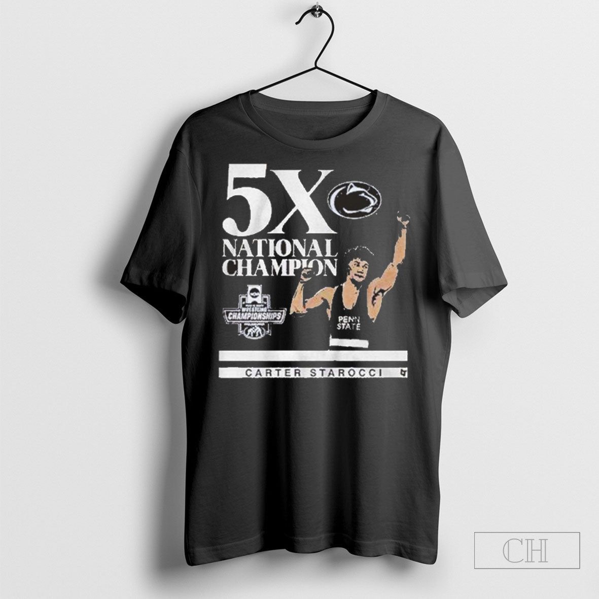 Penn State Wrestling Carter Starocci 5x National - Adult & Kids T-Shirts, Sweatshirts & Hoodies apparel design preview 1