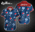 Pepsi Leaf Flower Pattern Curved Hawaiian - Adult & Kids T-Shirts, Sweatshirts & Hoodies apparel design preview 1