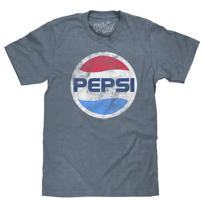 Pepsi Logo Big Tall Indigo Heather - Adult & Kids T-Shirts, Sweatshirts & Hoodies apparel design preview 1