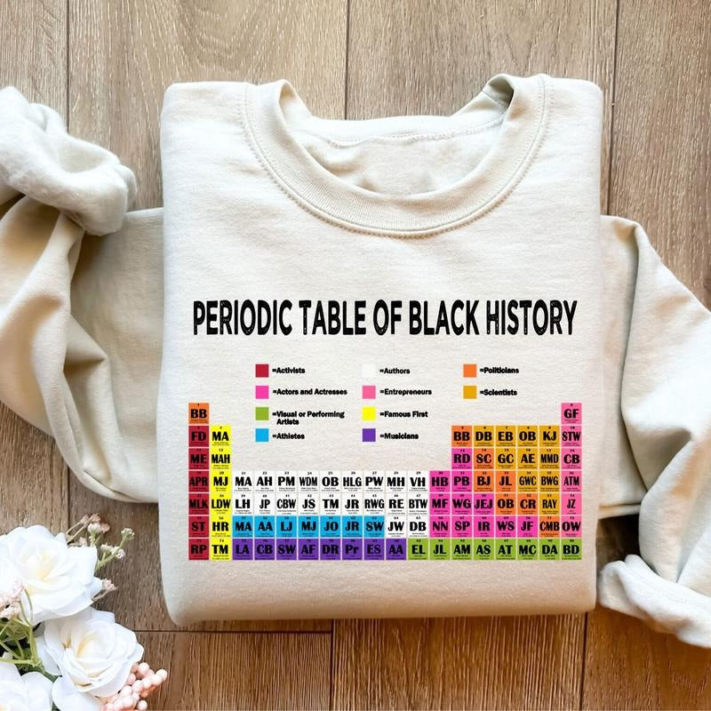 Periodic Table Black History Month Pride - Adult & Kids T-Shirts, Sweatshirts & Hoodies apparel design preview 1