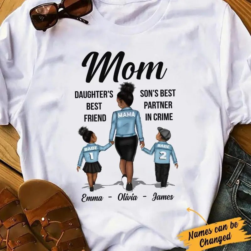 Personalized BWA Mom Daughter Son AG71 81O34 - Adult & Kids T-Shirts, Sweatshirts & Hoodies apparel design preview 1
