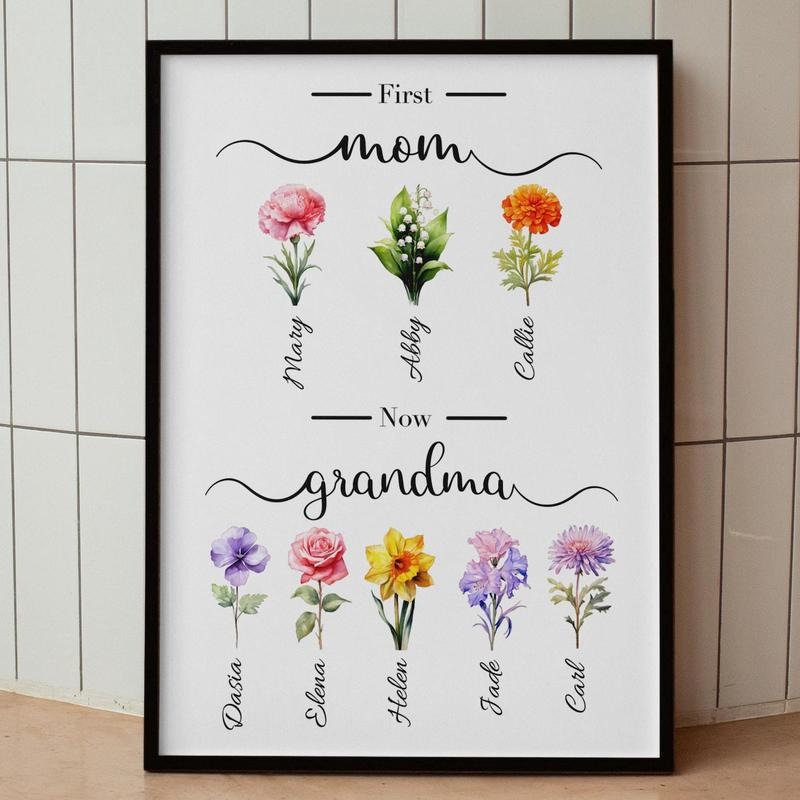 Personalized Birth Month Flower Unframed Poster - Adult & Kids T-Shirts, Sweatshirts & Hoodies apparel design preview 1