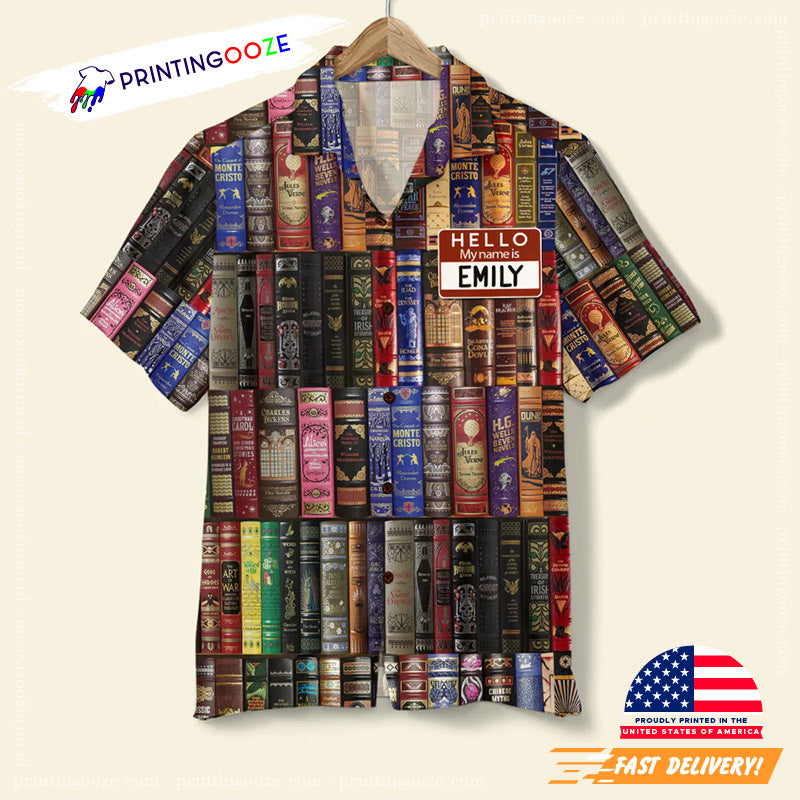 Personalized Book Spine Pattern Hawaiian - Adult & Kids T-Shirts, Sweatshirts & Hoodies apparel design preview 1