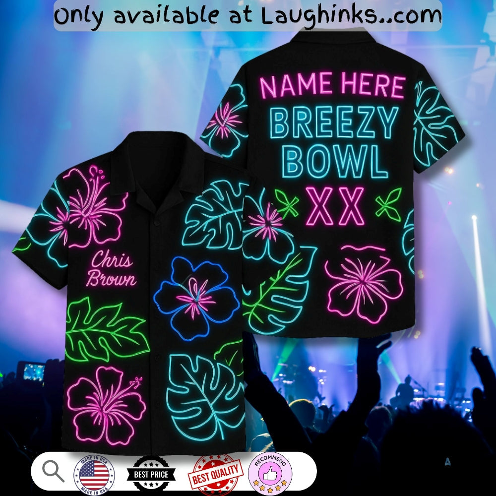 Personalized Chris Brown 2025 Hawaiian Breezy Bowl Xx - Adult & Kids T-Shirts, Sweatshirts & Hoodies apparel design preview 1