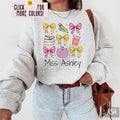 Personalized Coquette Teacher Back School Custom Bows - Adult & Kids T-Shirts, Sweatshirts & Hoodies apparel design preview 1