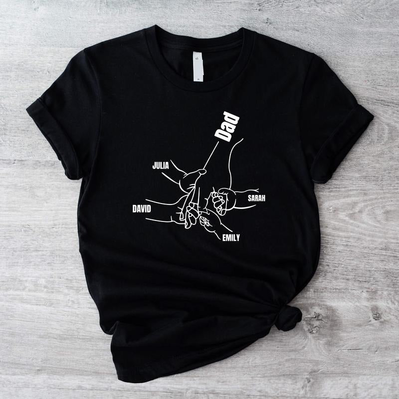 Personalized Dad Father Hand Bump Custom Name Daddy - Adult & Kids T-Shirts, Sweatshirts & Hoodies apparel design preview 1