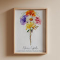 Personalized Family Birth Flower Bouquet Unframed - Adult & Kids T-Shirts, Sweatshirts & Hoodies apparel design preview 1