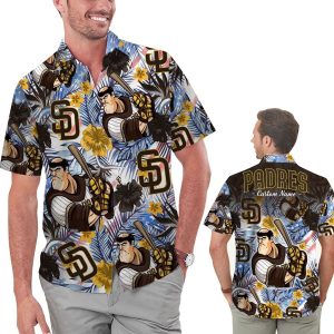 Personalized Funny San Diego Padres Tropical Floral - Adult & Kids T-Shirts, Sweatshirts & Hoodies apparel design preview 1