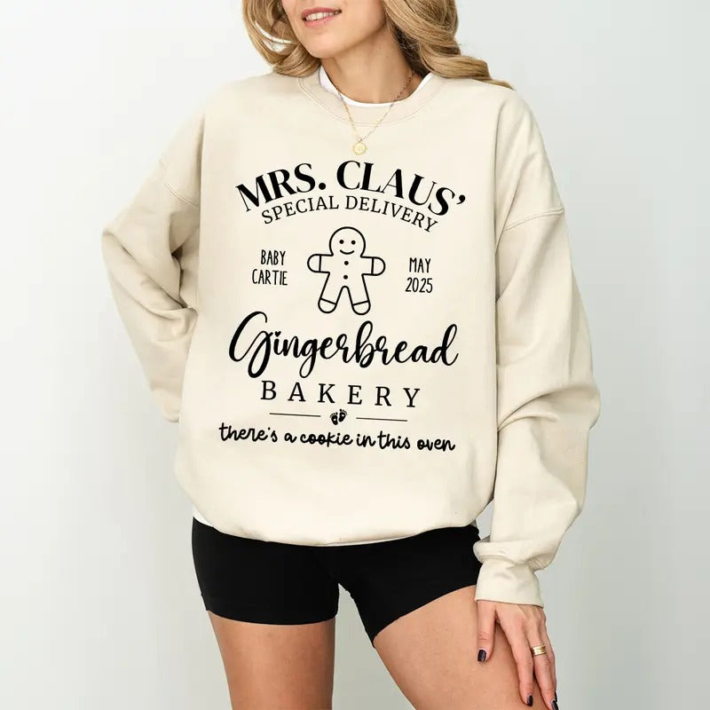Personalized Gingerbread Pregnancy Announcement Funny - Adult & Kids T-Shirts, Sweatshirts & Hoodies apparel design preview 1