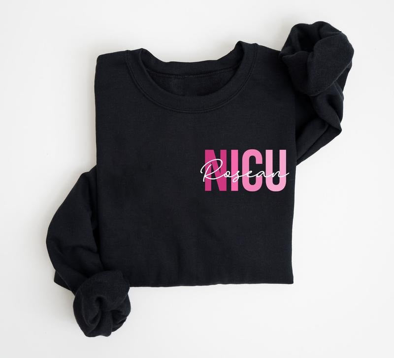 Personalized NICU Nurse Pink Name Neonatal Intensive - Adult & Kids T-Shirts, Sweatshirts & Hoodies apparel design preview 1