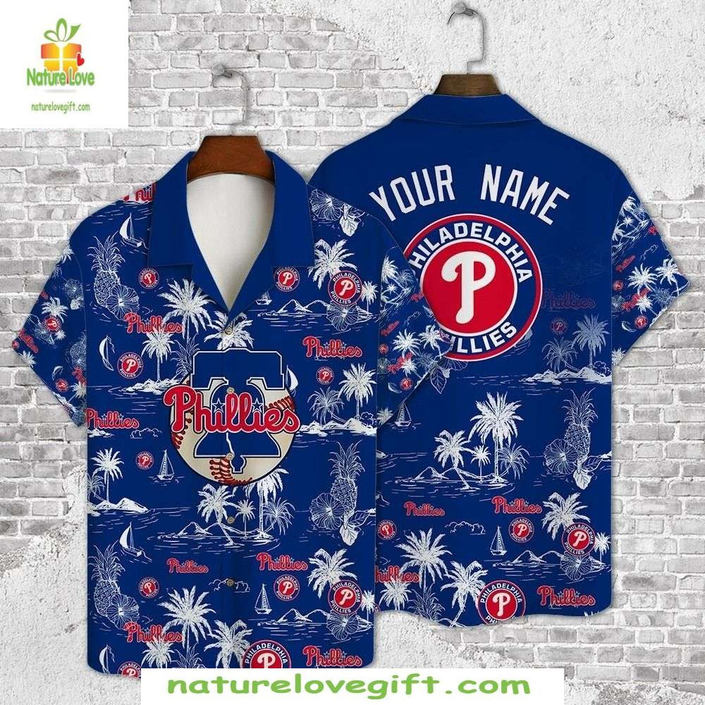 Custom Philadelphia Phillies Hawaiian Personalized - Adult & Kids T-Shirts, Sweatshirts & Hoodies apparel design preview 1