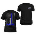Personalized Police Officer Thin Blue Flag Classic - Adult & Kids T-Shirts, Sweatshirts & Hoodies apparel design preview 1