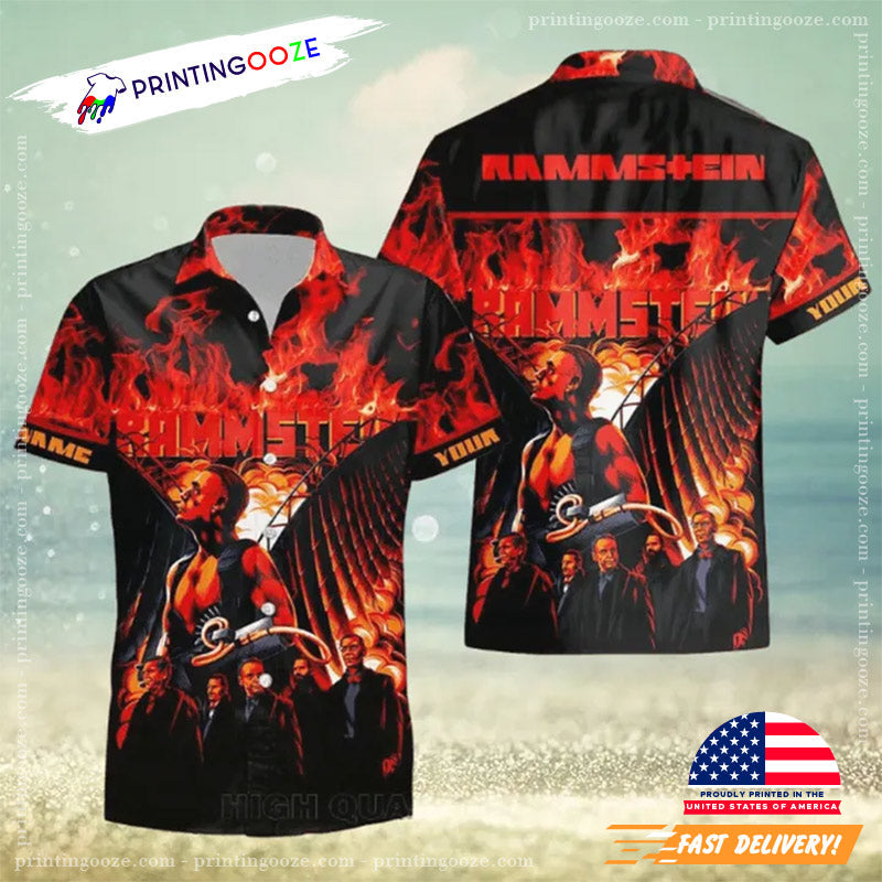 Personalized Rammstein Band Fashion Hawaiian - Adult & Kids T-Shirts, Sweatshirts & Hoodies apparel design preview 1