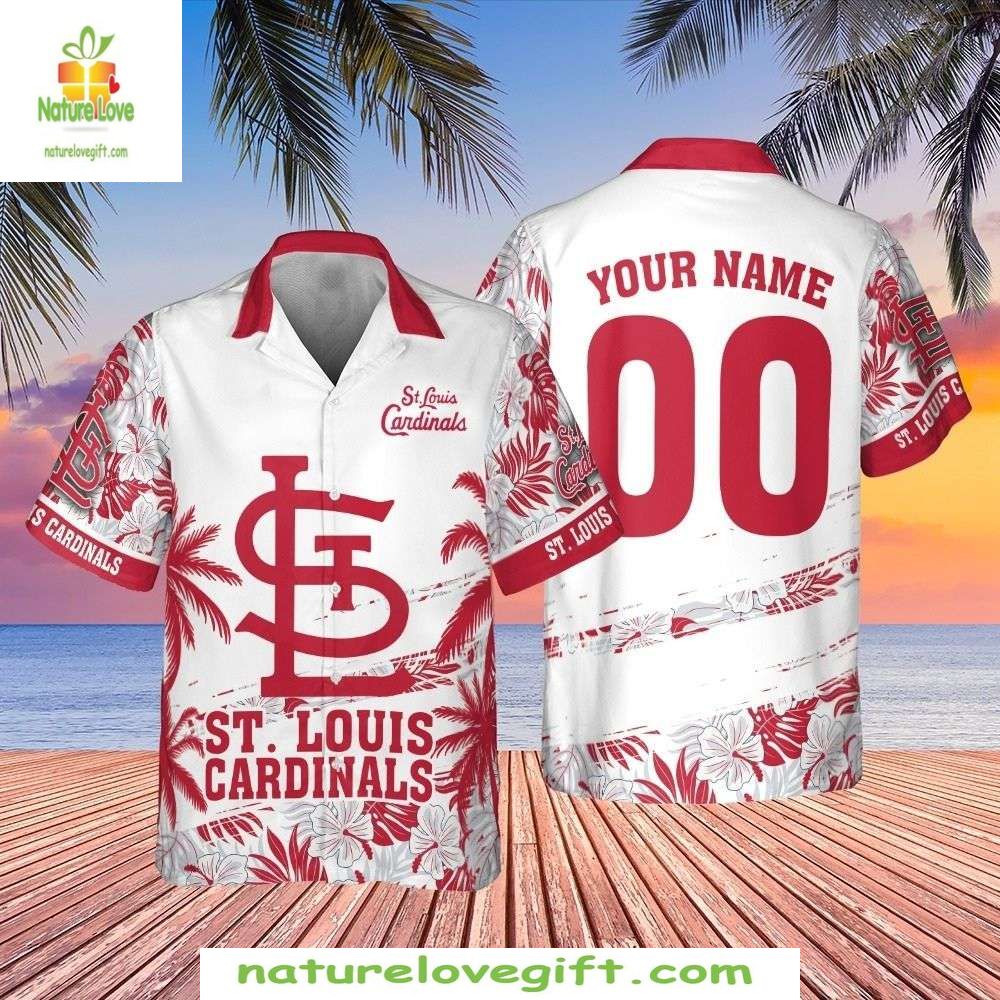 St Louis Cardinals Hawaiian Personalized Tropical Red - Adult & Kids T-Shirts, Sweatshirts & Hoodies apparel design preview 1
