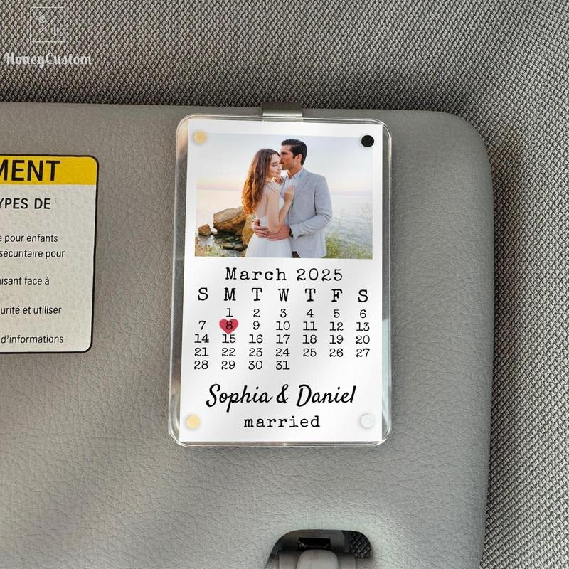 Personalized Wedding Car Visor Clip Photo Custom - Adult & Kids T-Shirts, Sweatshirts & Hoodies apparel design preview 1