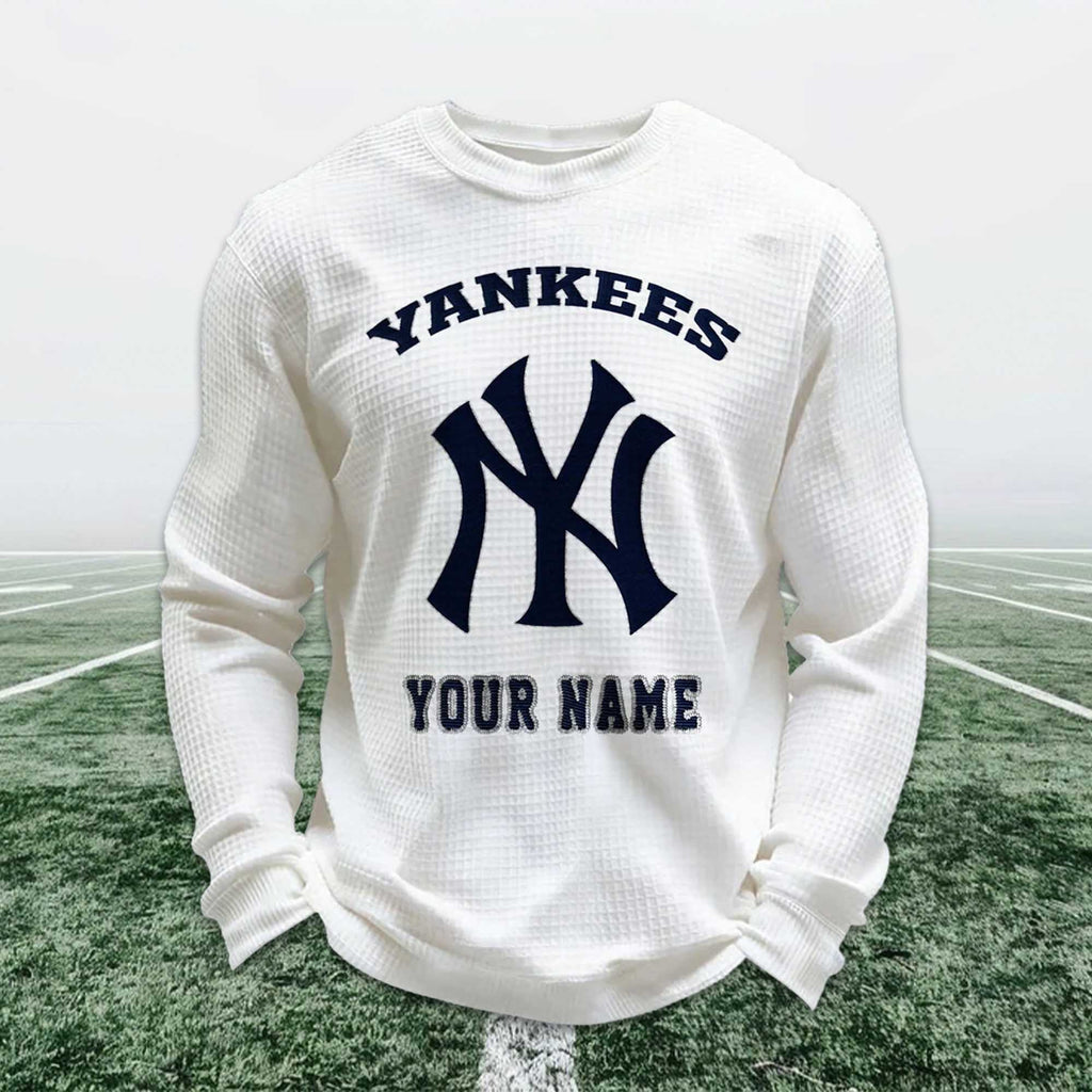 Personalized Yankee Baseball Waffle Sweatshirt 3D Sweater - Gift for Sports & Hobby Fans product image