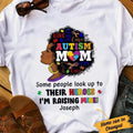 Personlized Autism Mom BWA Raising Her Hero AG52 - Adult & Kids T-Shirts, Sweatshirts & Hoodies apparel design preview 1