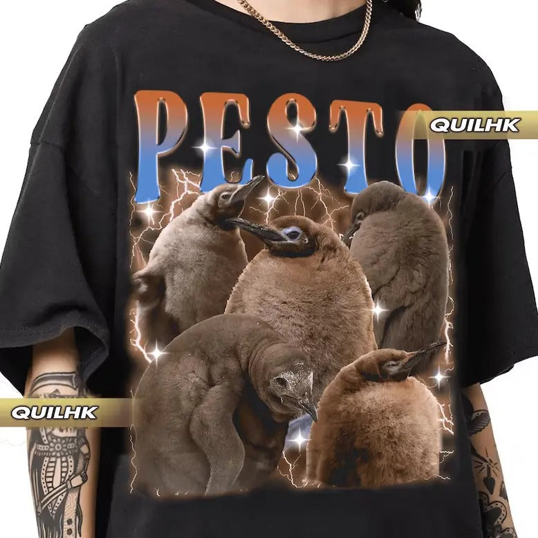 Pesto Penguin Retro Vintage 90s Raptee - Adult & Kids T-Shirts, Sweatshirts & Hoodies apparel design preview 1