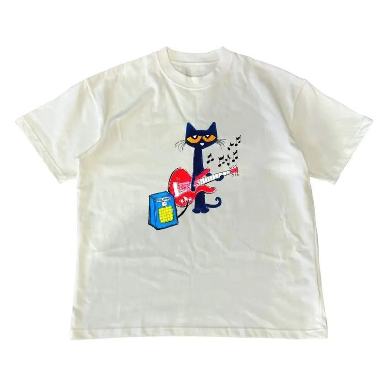 Pete Cat Playing Guitar Baby Y2k Menswear Top - Adult & Kids T-Shirts, Sweatshirts & Hoodies apparel design preview 1