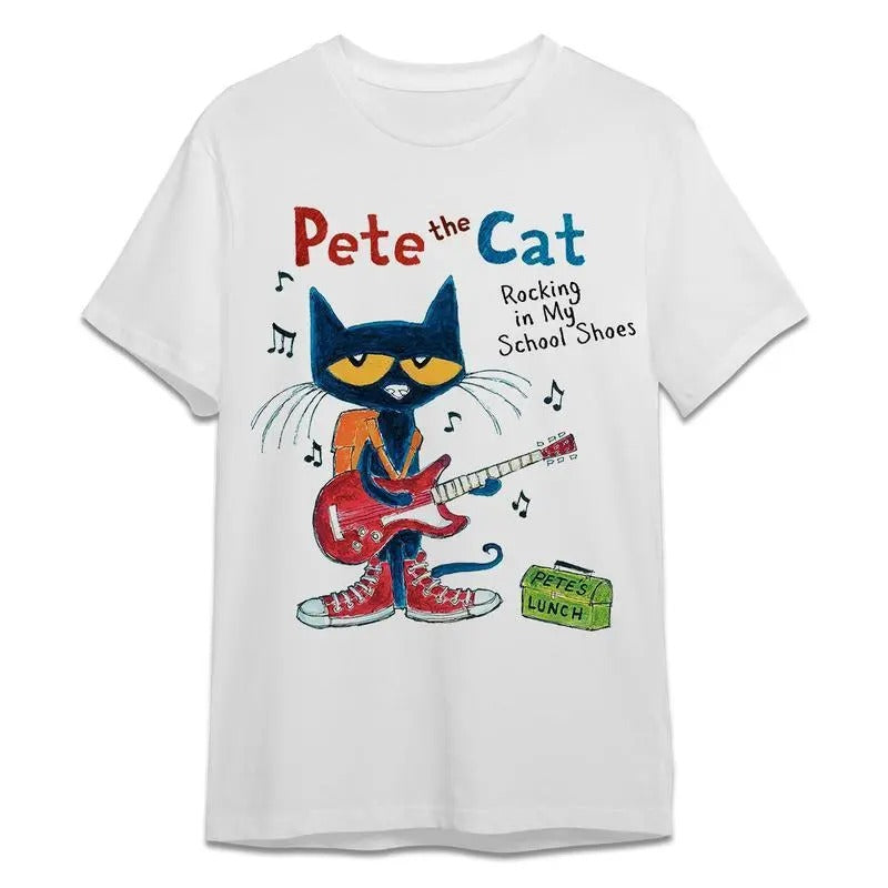 Pete Cat Rocking My School Shoes Childhood Memories - Adult & Kids T-Shirts, Sweatshirts & Hoodies apparel design preview 1