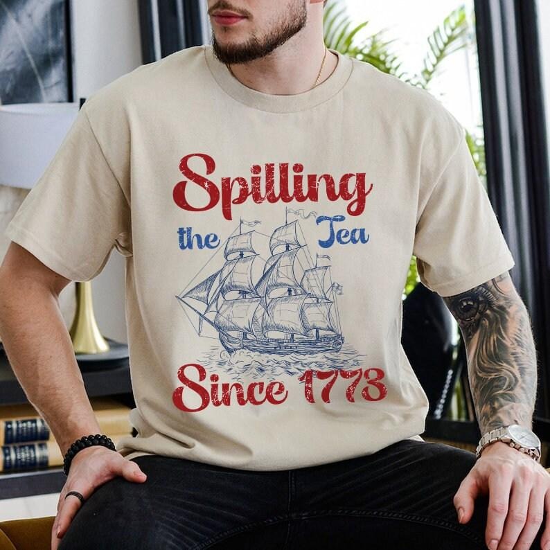 Petthouse Spilling Tea Since 1773 4th July Patriotic - Adult & Kids T-Shirts, Sweatshirts & Hoodies apparel design preview 1