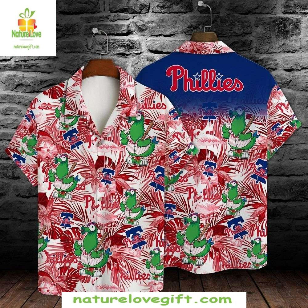 Philadelphia Phillies Hawaiian Mascot Tropical - Adult & Kids T-Shirts, Sweatshirts & Hoodies apparel design preview 1