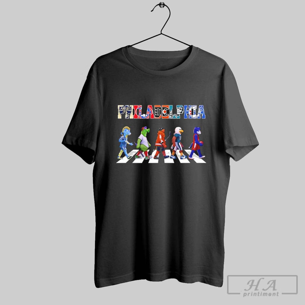 Philadelphia 5 Mascot Sports Team Abbey Road - Adult & Kids T-Shirts, Sweatshirts & Hoodies apparel design preview 1