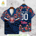 Philadelphia Phillies Hawaiian Custom Name Number - Adult & Kids T-Shirts, Sweatshirts & Hoodies apparel design preview 1