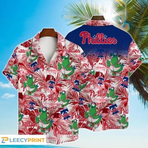 Philadelphia Phillies MLB Mascot And Hibiscus Pattern - Adult & Kids T-Shirts, Sweatshirts & Hoodies apparel design preview 1
