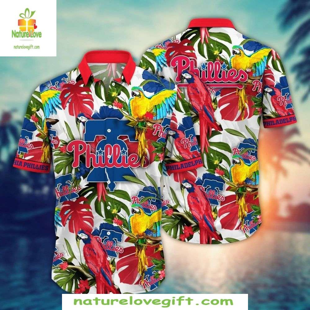 Philadelphia Phillies Hawaiian Tropical Bird Of - Adult & Kids T-Shirts, Sweatshirts & Hoodies apparel design preview 1