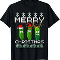 Pickle Lover Xmas Lighting Santa Ugly - Adult & Kids T-Shirts, Sweatshirts & Hoodies apparel design preview 1
