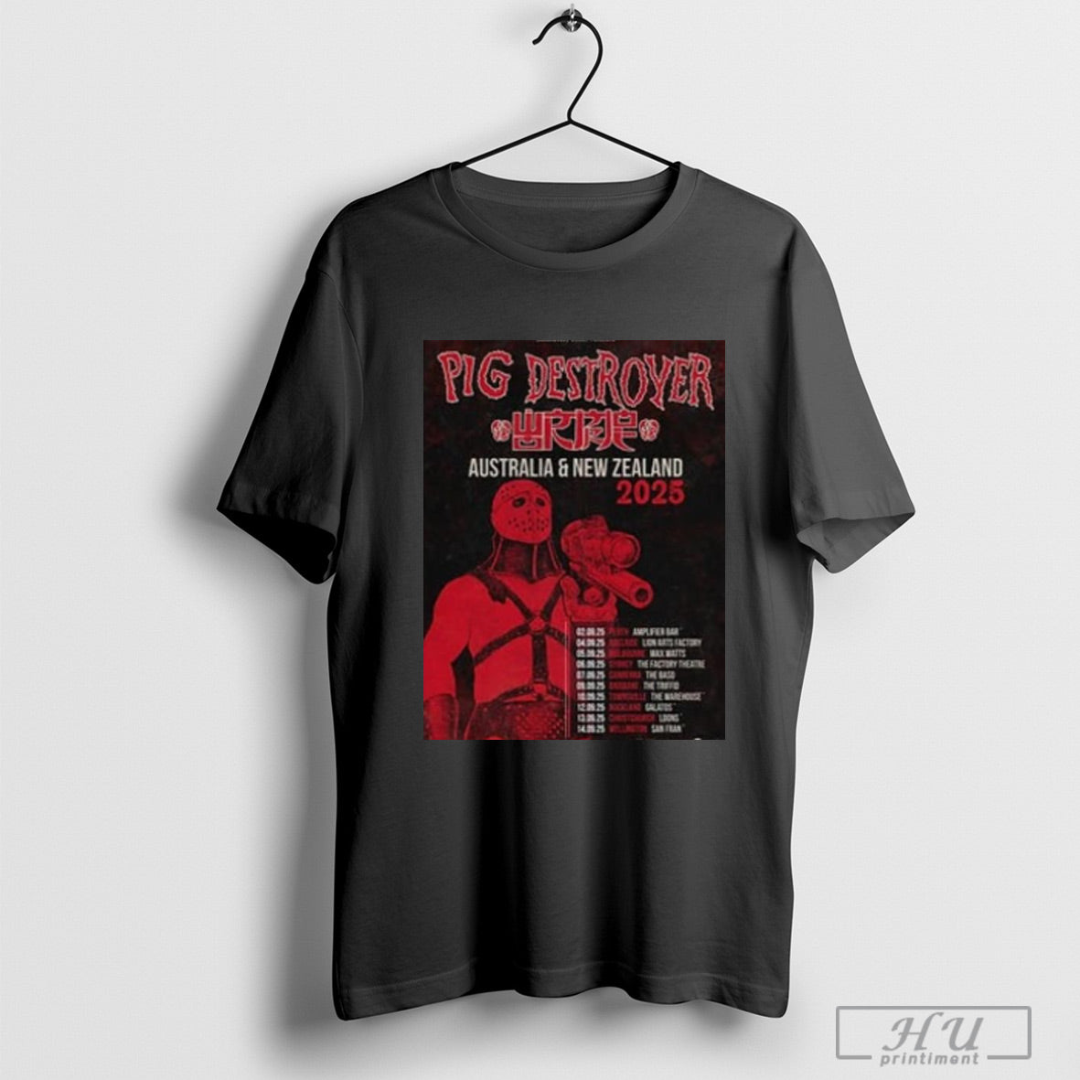 Pig Destroyer Australia New Zealand 2025 - Adult & Kids T-Shirts, Sweatshirts & Hoodies apparel design preview 1