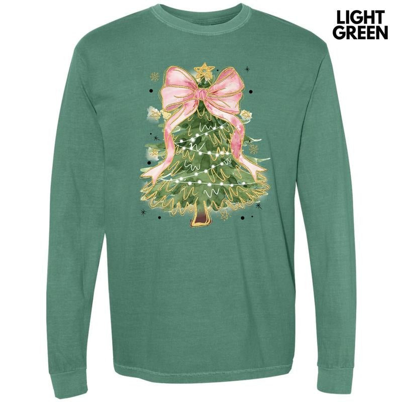 Pink Bow Tree Comfort Colors 'NLB' - Adult & Kids T-Shirts, Sweatshirts & Hoodies apparel design preview 1
