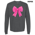 Pink Bow Sequin Patch Comfort Colors - Adult & Kids T-Shirts, Sweatshirts & Hoodies apparel design preview 1