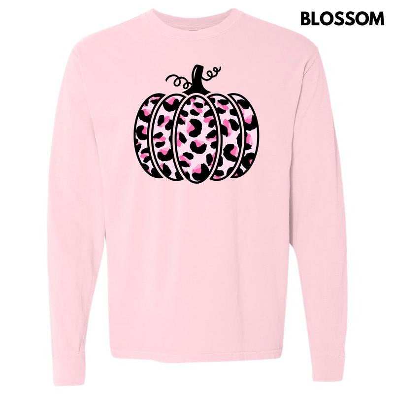 Pink Cheetah Pumpkin Comfort Colors 'NLB' - Adult & Kids T-Shirts, Sweatshirts & Hoodies apparel design preview 1