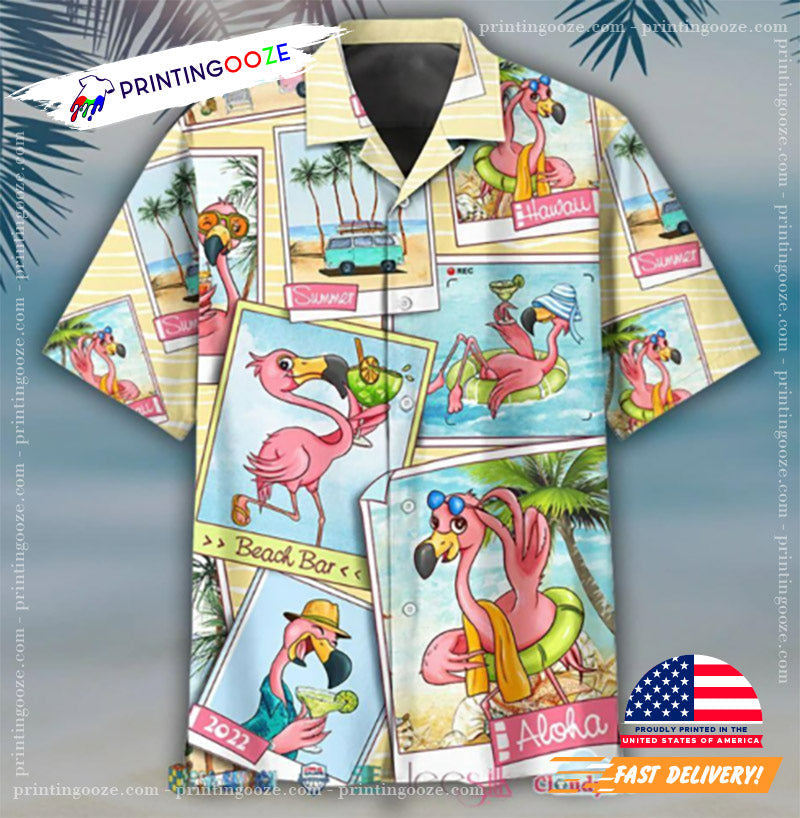 Pink Flamingo Vacation Moments Hawaiian - Adult & Kids T-Shirts, Sweatshirts & Hoodies apparel design preview 1