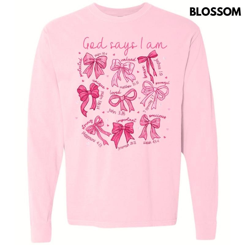 Pink God Says I Am Comfort Colors - Adult & Kids T-Shirts, Sweatshirts & Hoodies apparel design preview 1