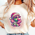 Pink Grinchhhh Girl Blowing Bubble Funny - Adult & Kids T-Shirts, Sweatshirts & Hoodies apparel design preview 1
