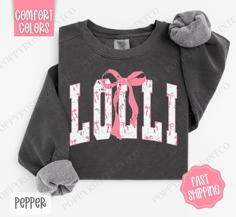 Pink Lolli Bow Comfort Colors Cute - Adult & Kids T-Shirts, Sweatshirts & Hoodies apparel design preview 1