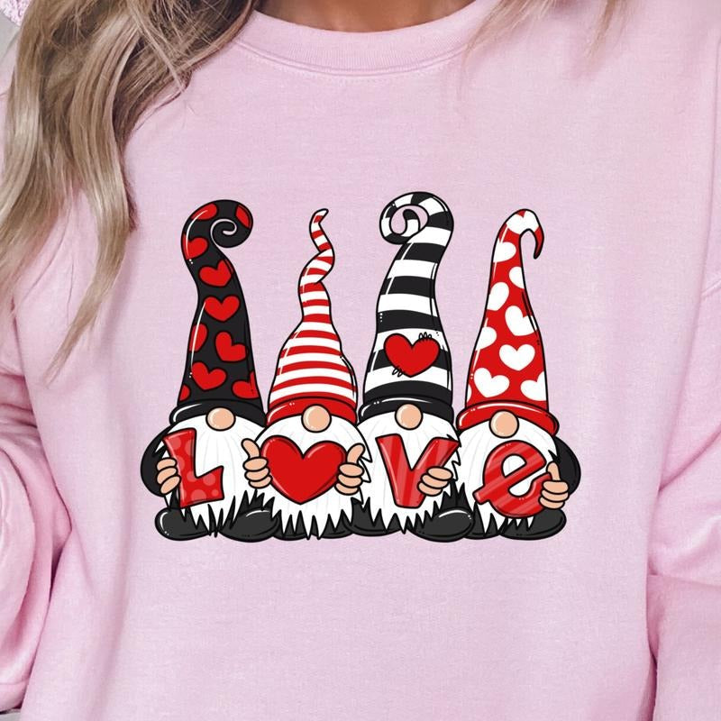 Pink Love Gnome Gildan - Adult & Kids T-Shirts, Sweatshirts & Hoodies apparel design preview 1
