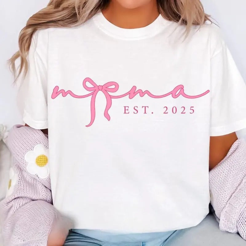 Pink Mama Est 2025 Coquette Bow - Adult & Kids T-Shirts, Sweatshirts & Hoodies apparel design preview 1